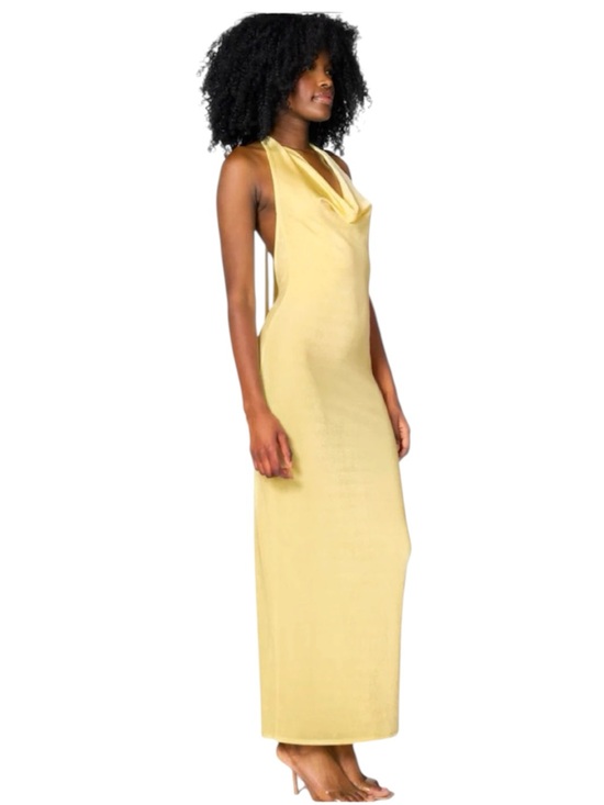 437 Dresses & Skirts - 437 Maxi Yellow Halter Open Back Dress